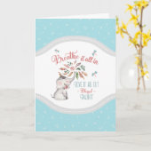 Gezegende Oom Olifant en Libelle Cadeau Kaart (Gele Bloem)