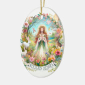 Gezegende Ostara Boom Wiccan Pagan Spring Keramisch Ornament (Links)