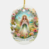 Gezegende Ostara Boom Wiccan Pagan Spring Keramisch Ornament (Voorkant)
