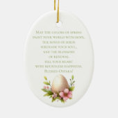 Gezegende Ostara Boom Wiccan Pagan Spring Keramisch Ornament (Achterkant)