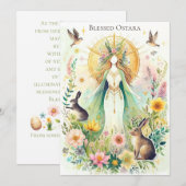 Gezegende Ostara heidense Wiccan platte kerstkaart (Voorkant / Achterkant)