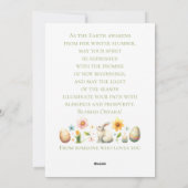 Gezegende Ostara heidense Wiccan platte kerstkaart (Achterkant)