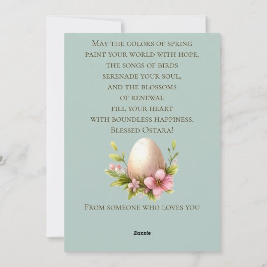 Gezegende Ostara Hekserige Pagan Wijze Platte Vaka Feestdagenkaart (Achterkant)