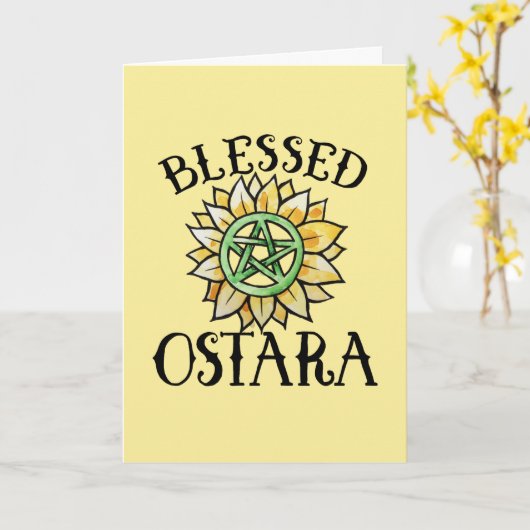 Gezegende Ostara Kaart (Gele Bloem)