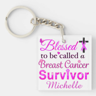 Gezegende overlevende borstkanker sleutelhanger