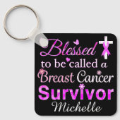 Gezegende overlevende borstkanker sleutelhanger (Voorkant)