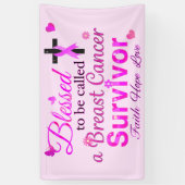 Gezegende overlevende borstkanker spandoek (Verticaal)
