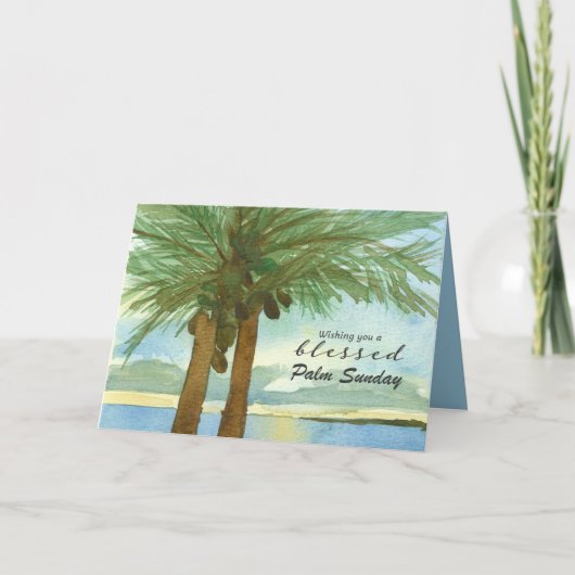 Gezegende Palmzondag Tropische Boom Hosanna Kaart (Voorkant)
