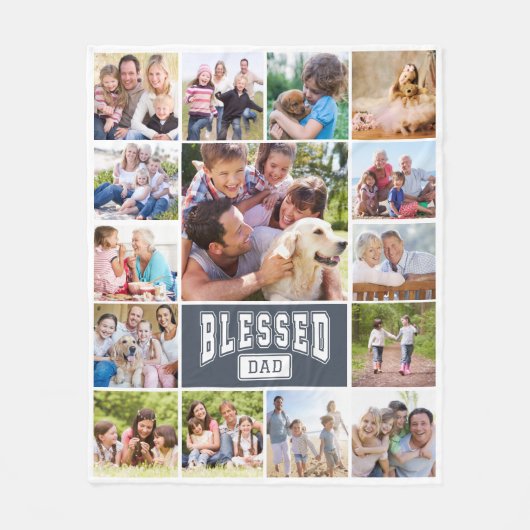 Gezegende Pap 15 Fotocollage Fleece Deken (Voorkant)