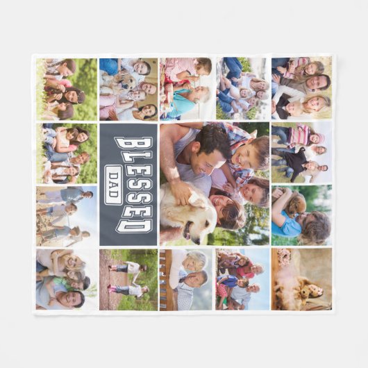 Gezegende Pap 15 Fotocollage Fleece Deken (Voorkant (Horizontaal))