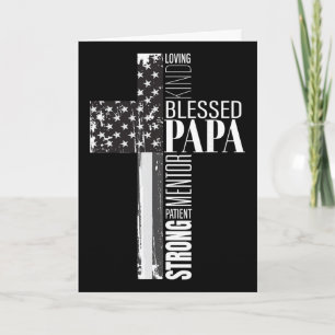 Gezegende Papa Amerikaanse Vlag Christelijke Relig Kaart