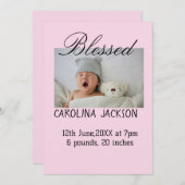 Gezegende pasgeboren foto moderne geboorte aankond aankondiging (Voorkant / Achterkant)