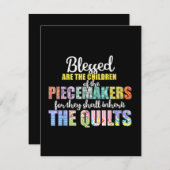 Gezegende Piecemakers Kinderen Quilten Haken Bedankkaart (Voorkant / Achterkant)