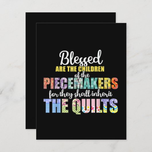 Gezegende Piecemakers Kinderen Quilten Haken Bedankkaart (Voorkant / Achterkant)