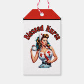 Gezegende Pin-up Verpleegster Cadeaulabel (Voorkant)