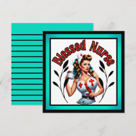 Gezegende Pin-up Verpleegster Feestdagenkaart