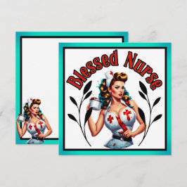 Gezegende Pin-up Verpleegster Feestdagenkaart
