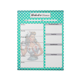 Gezegende Pinup Verpleegster _ Week in een oogopsl Notitieblok