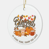 GEZEGENDE Pompoen Christelijke Thanksgiving Keramisch Ornament (Links)
