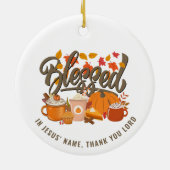 GEZEGENDE Pompoen Christelijke Thanksgiving Keramisch Ornament (Achterkant)