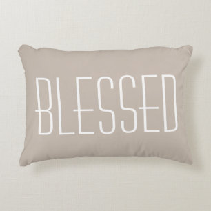 Gezegende Quote Tan Decoratie Accent Kussen