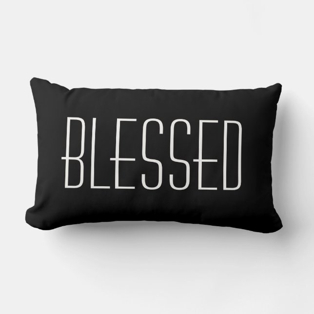 Gezegende Quote Zwart-Wit Decoratie Kussen (Voorkant)