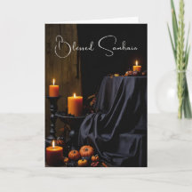 Gezegende Samhain Halloween pompoen kaarsen
