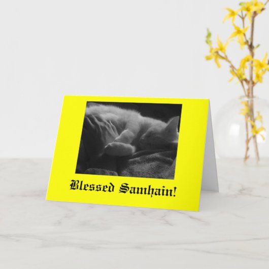 Gezegende Samhain! Kaart (Gele Bloem)