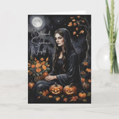 Gezegende Samhain Night Halloween Herfst Heks Kaart (Voorkant)
