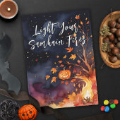 Gezegende Samhain Night Halloween Pompoenen Herfst Kaart