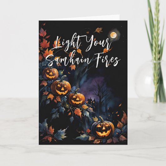 Gezegende Samhain Night Halloween Pompoenen Herfst Kaart (Voorkant)