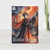 Gezegende Samhain Rode Koningin Halloween Night Wi Kaart (Voorkant)