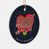 Gezegende schoolleraar hartpotlood Apple Aangepast Keramisch Ornament (Rechts)