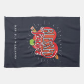 Gezegende schoolleraar hartpotlood Apple Aangepast Theedoek (Horizontaal)