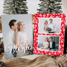 Gezegende Script | 3 Foto Kerstkaart