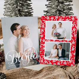 Gezegende Script | 3 Foto Kerstkaart