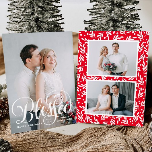 Gezegende Script | 3 Foto Kerstkaart