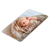 Gezegende Script Baby Foto Magneet (Linkerzijde)