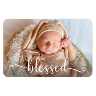 Gezegende Script Baby Foto Magneet