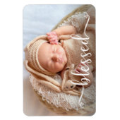 Gezegende Script Baby Foto Magneet (Verticaal)