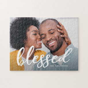 Gezegende script met naam foto legpuzzel