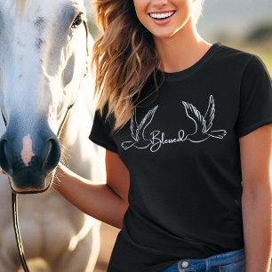 Gezegende Script Typografie Duiven Christelijke Kl T-shirt