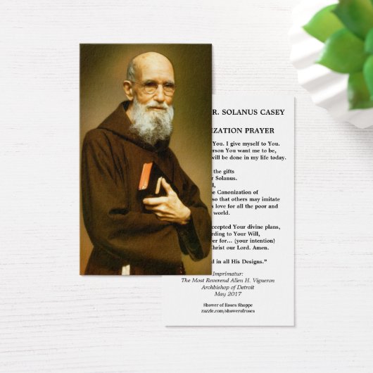 Gezegende Solanus Casey Katholieke Religieuze Heil Visitekaartje (Bureau)
