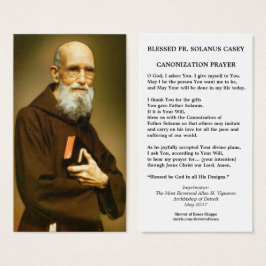 Gezegende Solanus Casey Katholieke Religieuze Heil Visitekaartje