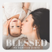 Gezegende sterren vakantiefoto vierkante sticker (Voorkant)