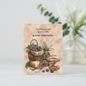 Gezegende Thanksgiving Broodkaas en druiven Briefkaart (Staand voorkant)