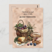 Gezegende Thanksgiving Broodkaas en druiven Briefkaart (Voorkant / Achterkant)