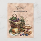 Gezegende Thanksgiving Broodkaas en druiven Briefkaart (Voorkant)