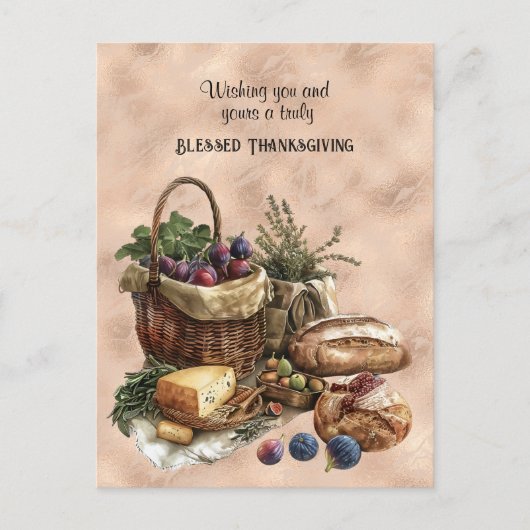 Gezegende Thanksgiving Broodkaas en druiven Briefkaart (Voorkant)