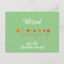 Gezegende Thanksgiving Charmante Kalligrafie Feestdagenkaart